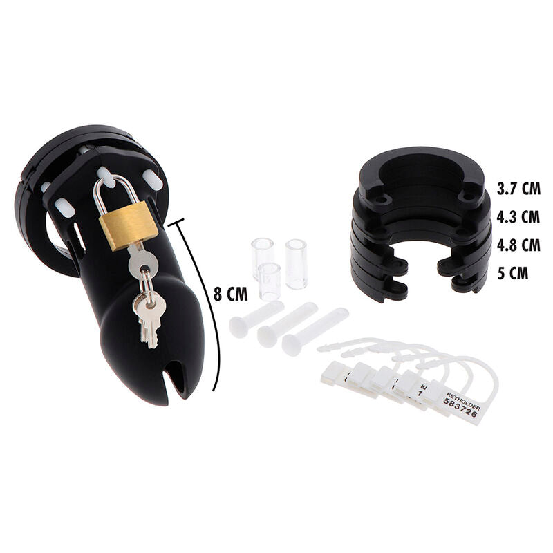 HIDDEN DESIRE - EXTREME CHASTITY COCK CAGE SILICONE SIZE L BLACK - NOCTURNA DESIRES