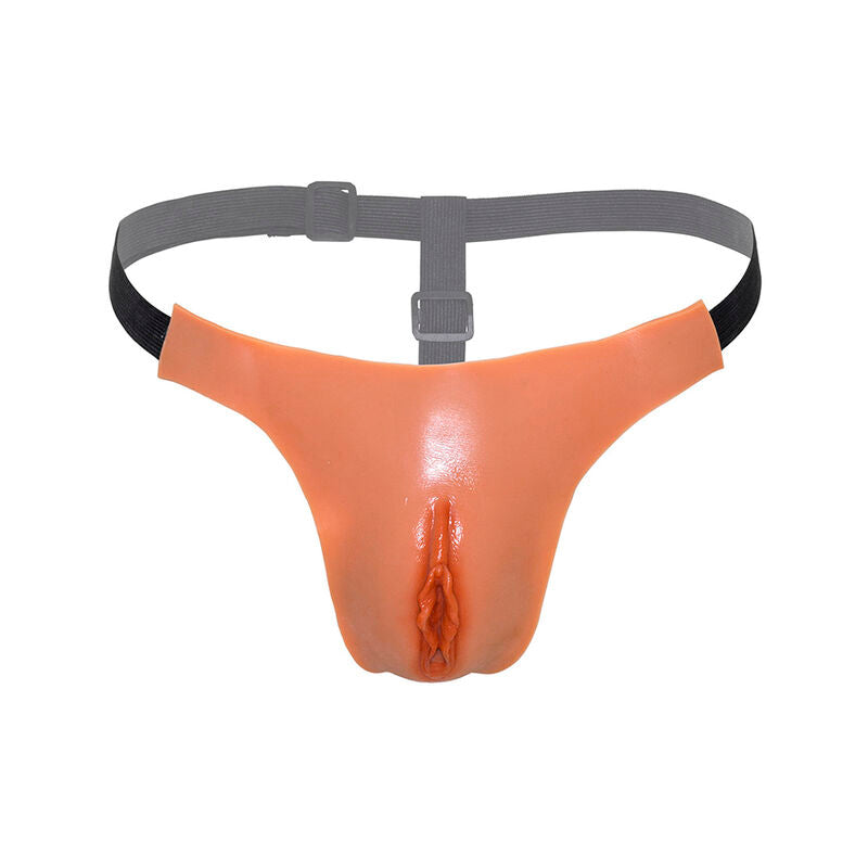 HIDDEN DESIRE - ALTER EGO ADJUSTABLE OPEN VAGINA STRING FLESH - NOCTURNA DESIRES