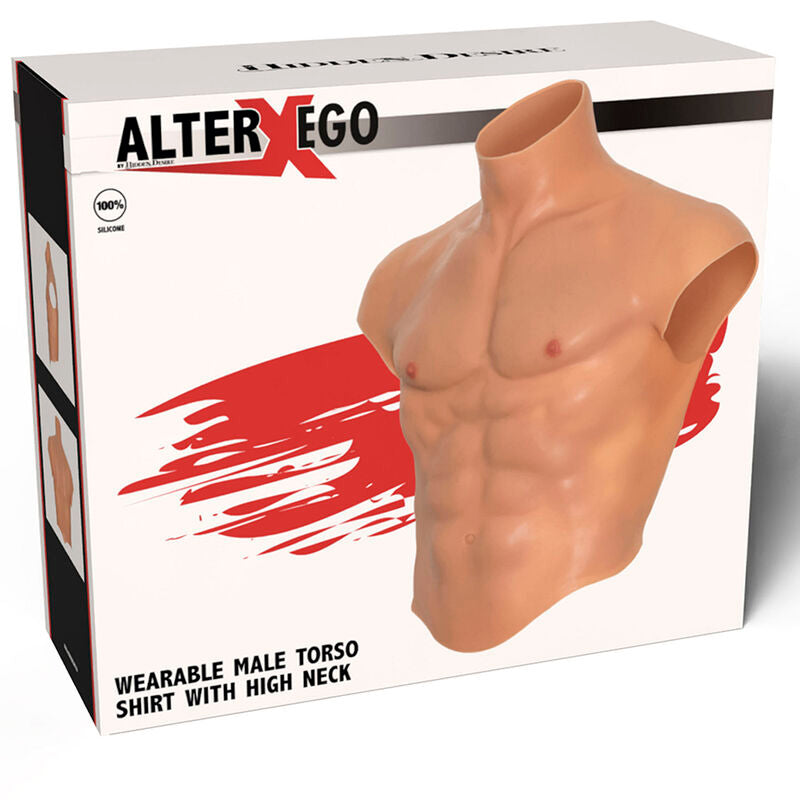 HIDDEN DESIRE - ALTER EGO SILICONE MALE TORSO SHIRT WITH ABS FLESH - NOCTURNA DESIRES