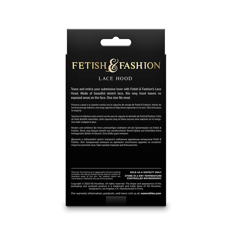 NS NOVELTIES - FETISH & FASHION LACE HOOD BLACK - NOCTURNA DESIRES