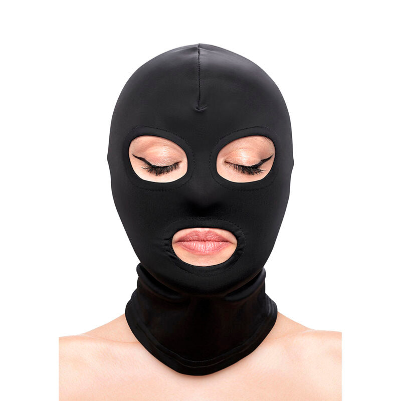 NS NOVELTIES - FETISH & FASHION EYES AND MOUTH HOOD NYLON BLACK - NOCTURNA DESIRES