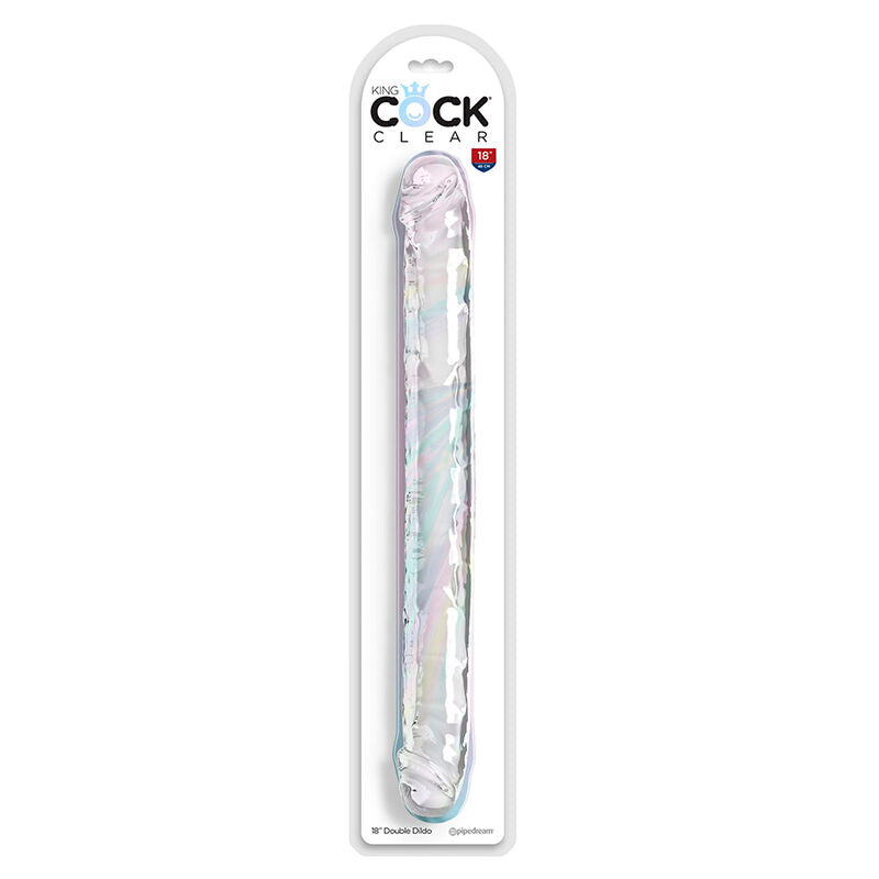 KING COCK - DOUBLE TROUBLE DOUBLE DILDO 46 CM CLEAR - NOCTURNA DESIRES