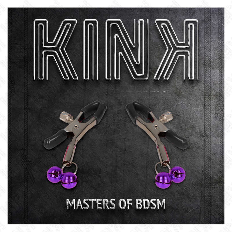 KINK - DOUBLE BELL NIPPLE CLAMP PURPLE 6 CM - NOCTURNA DESIRES