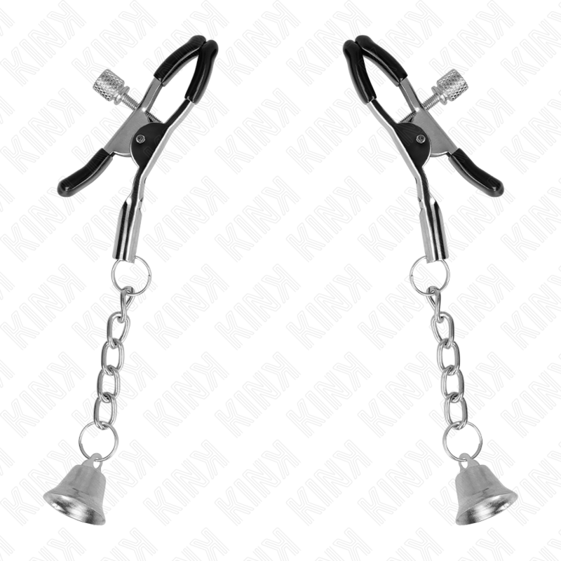 KINK - SILVER BELL PENDANT NIPPLE CLAMPS 6 CM - NOCTURNA DESIRES