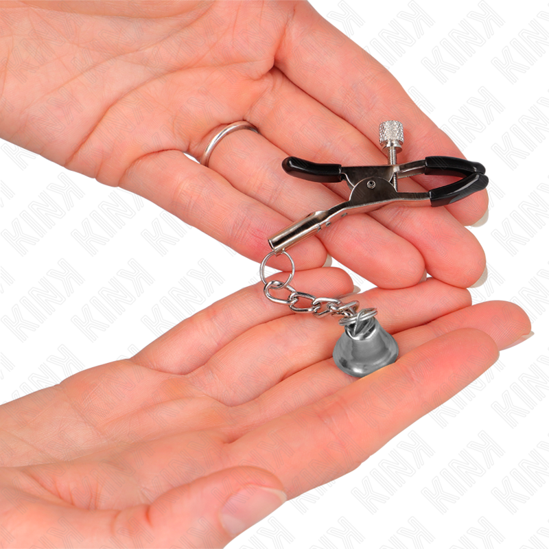 KINK - SILVER BELL PENDANT NIPPLE CLAMPS 6 CM - NOCTURNA DESIRES
