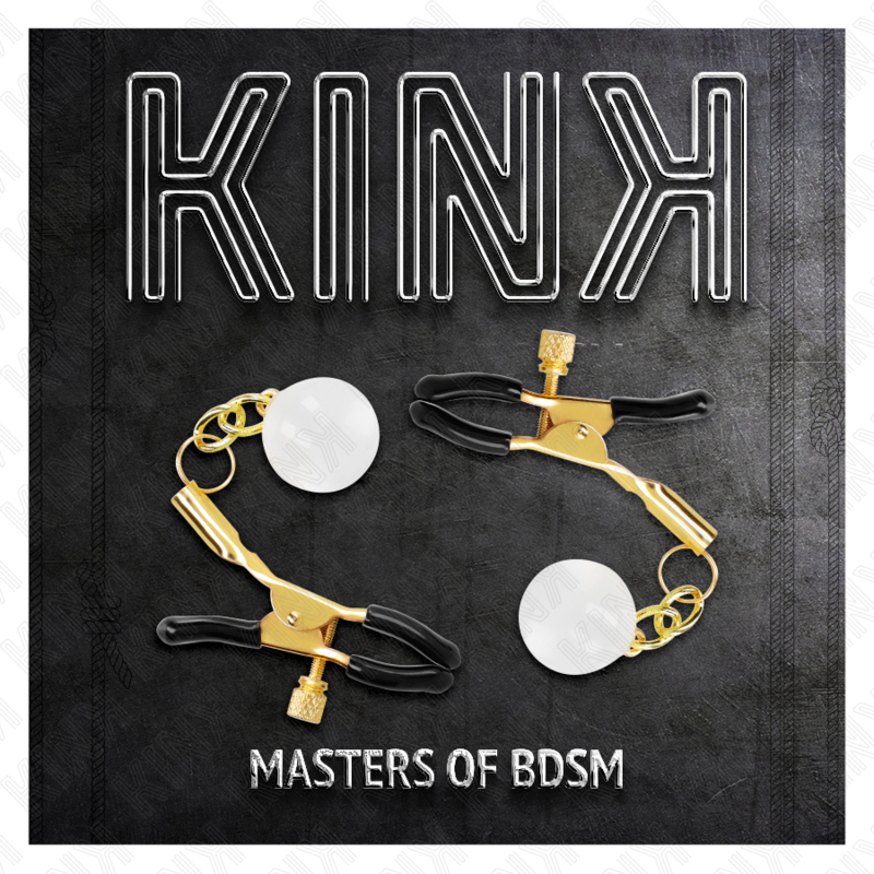 KINK - GLASS BEAD NIPPLE CLAMPS GOLD 6 CM - NOCTURNA DESIRES