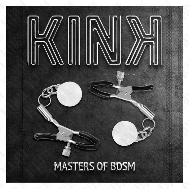 KINK - GLASS BEAD NIPPLE CLAMPS SILVER 6 CM - NOCTURNA DESIRES