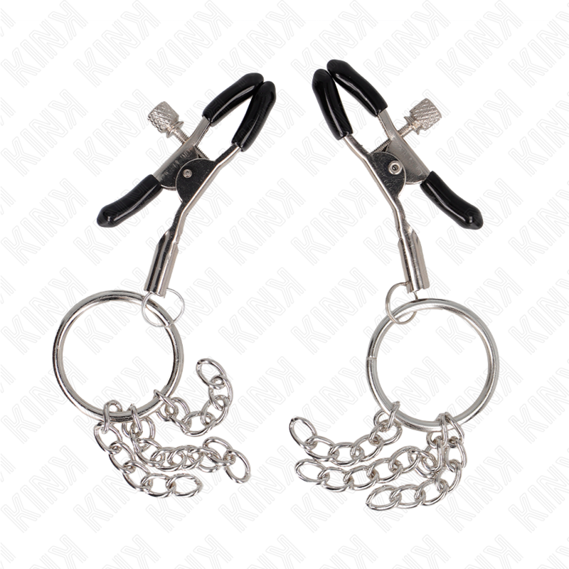 KINK - O RING NIPPLE CLAMP AND LITTLE CHAIN SILVER 6 CM - NOCTURNA DESIRES