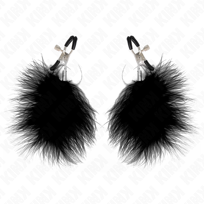 KINK - FEATHER NIPPLE CLAMP BLACK 7 CM - NOCTURNA DESIRES