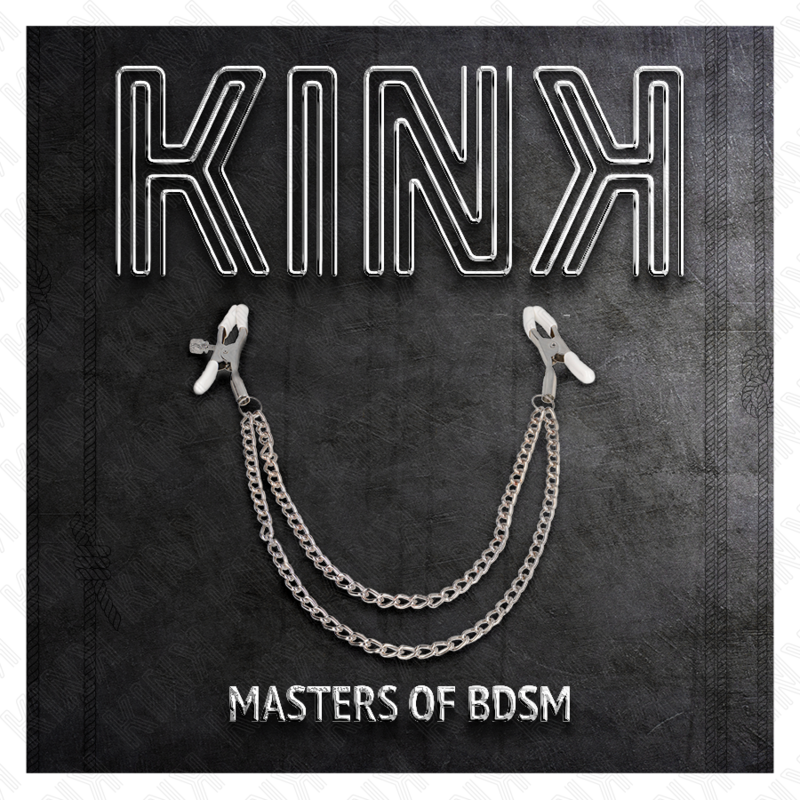 KINK - NIPPLE CLAMPS WITH 2 THIN CHAINS SILVER 20/23 CM - NOCTURNA DESIRES