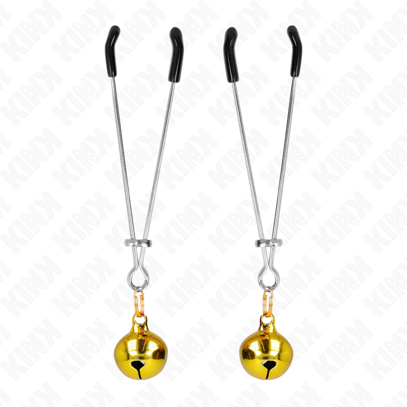 KINK - THIN BELL NIPPLE CLAMPS GOLD 7 CM - NOCTURNA DESIRES