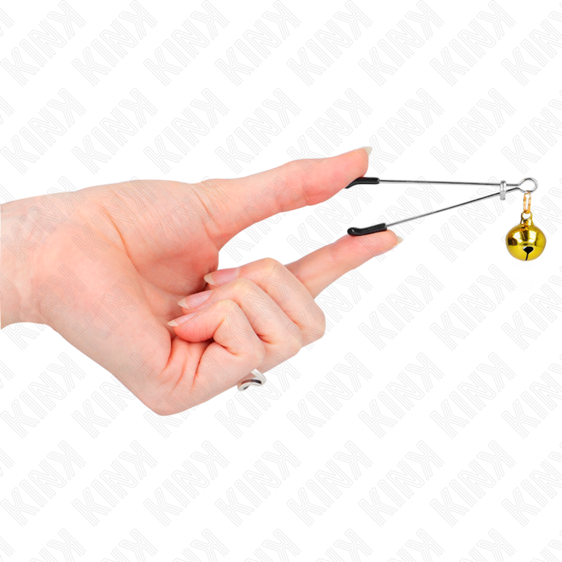 KINK - THIN BELL NIPPLE CLAMPS GOLD 7 CM - NOCTURNA DESIRES