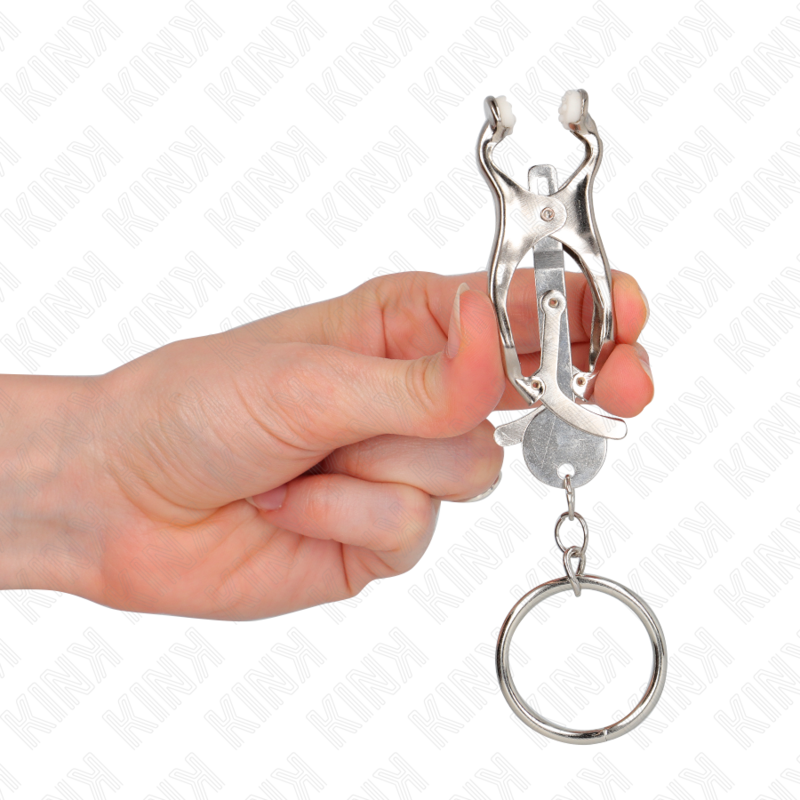 KINK - O-RING JAPANESE CLOVER NIPPLE CLAMPS SILVER - NOCTURNA DESIRES