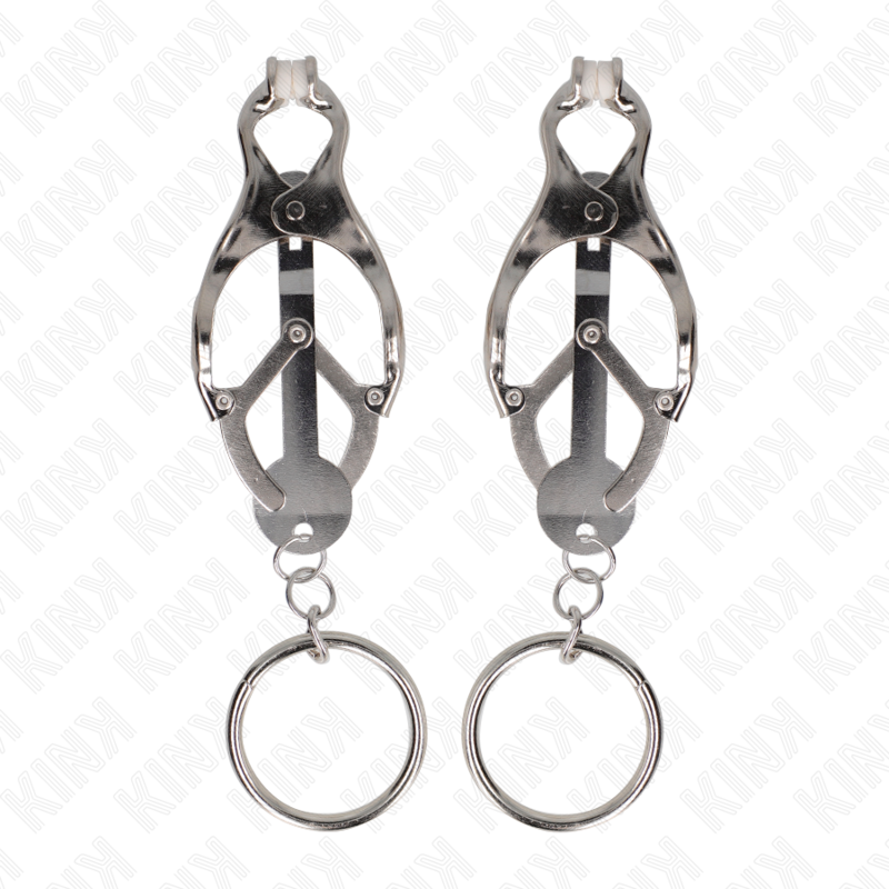 KINK - O-RING JAPANESE CLOVER NIPPLE CLAMPS SILVER - NOCTURNA DESIRES