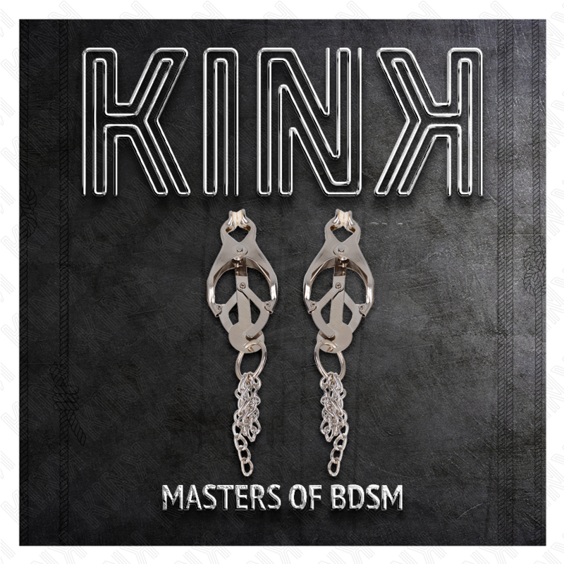 KINK - JAPANESE CLOVER NIPPLE CLAMPS WITH LITTLE CHAINS SILVER - NOCTURNA DESIRES