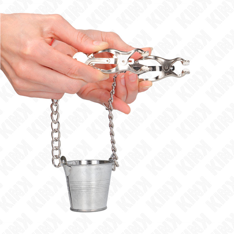 KINK - NIPPLE CLAMPS WITH A BUCKET SILVER - NOCTURNA DESIRES