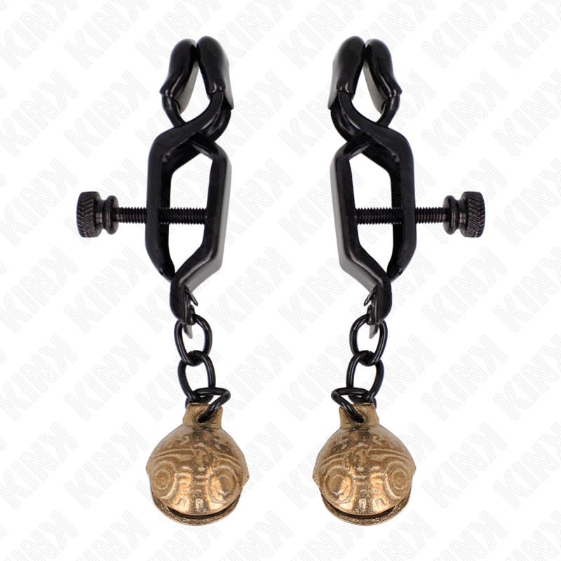 KINK - BELL JAW STYLE NIPPLE CLAMPS BLACK 7 CM - NOCTURNA DESIRES