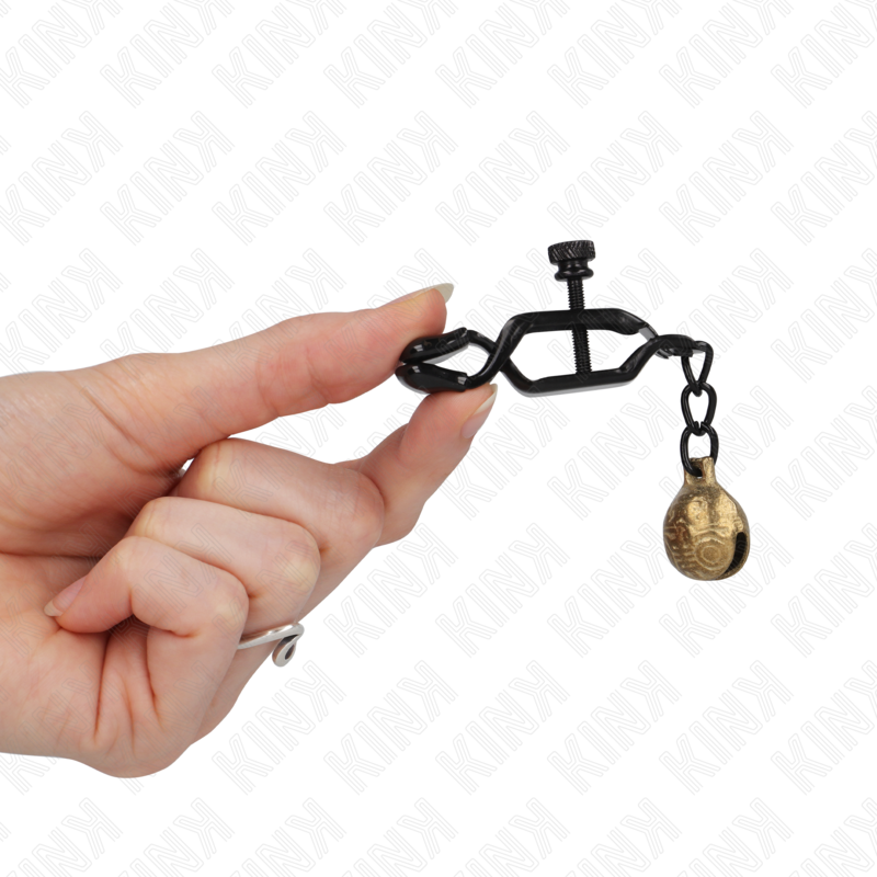 KINK - BELL JAW STYLE NIPPLE CLAMPS BLACK 7 CM - NOCTURNA DESIRES
