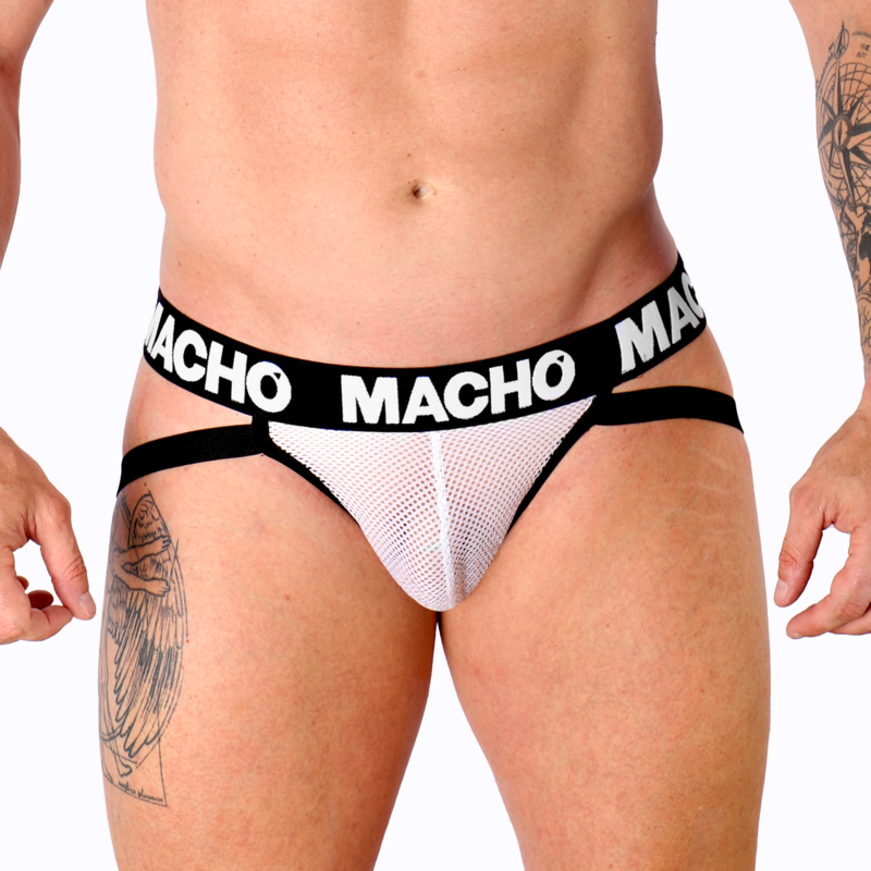 MACHO - MX26X1 JOCK GRID WHITE L - NOCTURNA DESIRES