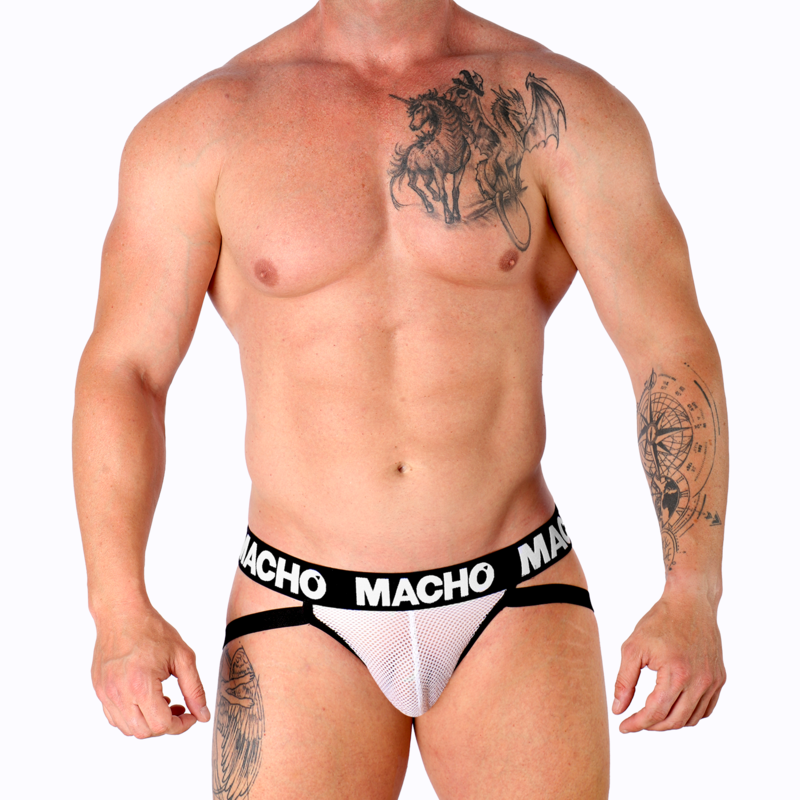 MACHO - MX26X1 JOCK GRID WHITE L - NOCTURNA DESIRES
