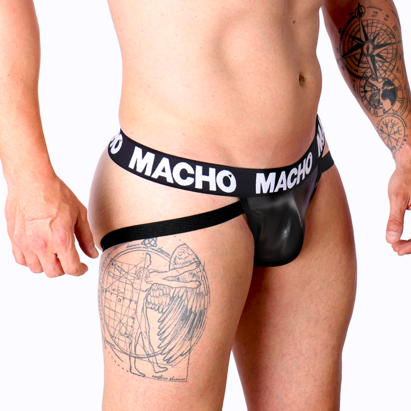 MACHO - MX25NC JOCK BLACK LEATHER XL - NOCTURNA DESIRES