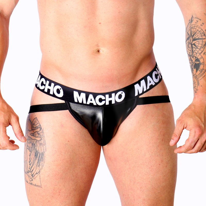 MACHO - MX25NC JOCK BLACK LEATHER S - NOCTURNA DESIRES