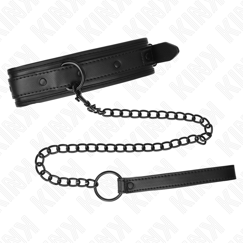 KINK - NEOPRENE BONDAGE COLLAR MODEL 2 WITH BELT 78 CM ADJUSTABLE 37.5 X 49.5 CM - NOCTURNA DESIRES