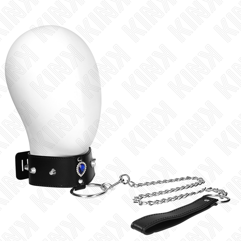 KINK - NECKLACE 65 CM WITH STRAP WITH BLUE DIAMONDS ADJUSTABLE 36-43 CM X 5 CM - NOCTURNA DESIRES