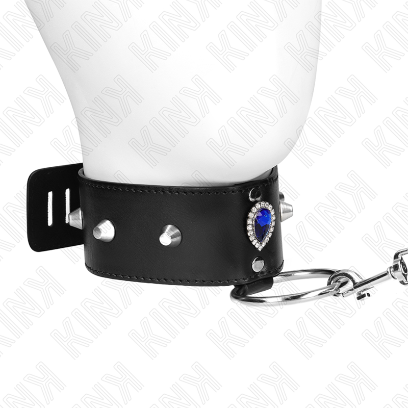 KINK - NECKLACE 65 CM WITH STRAP WITH BLUE DIAMONDS ADJUSTABLE 36-43 CM X 5 CM - NOCTURNA DESIRES