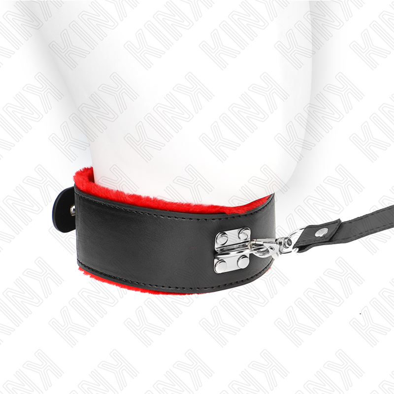 KINK - NECKLACE WITH BELT 116 CM WITH RED LEATHER STRAP ADJUSTABLE 40-48 CM X 6 CM - NOCTURNA DESIRES