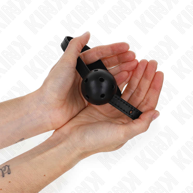 KINK - SIMPLICITY BLACK BREATHABLE BALL 4.5 CM GAG 62 x 1.5 CM - NOCTURNA DESIRES