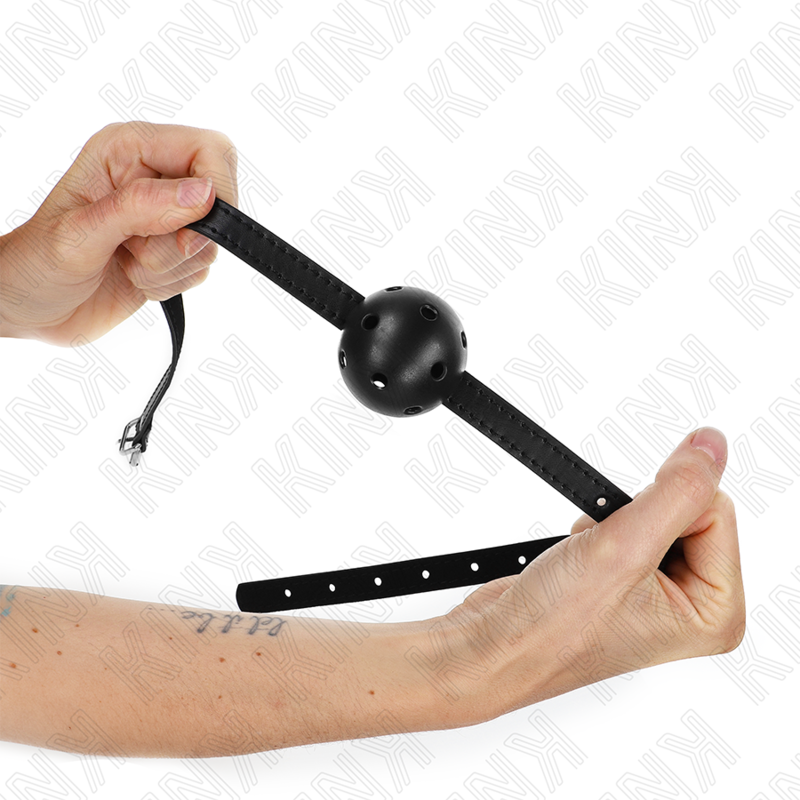 KINK - SIMPLICITY BLACK BREATHABLE BALL 4.5 CM GAG 62 x 1.5 CM - NOCTURNA DESIRES
