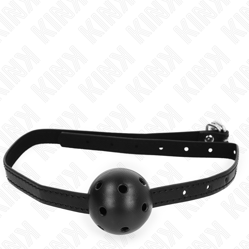 KINK - SIMPLICITY BLACK BREATHABLE BALL 4.5 CM GAG 62 x 1.5 CM - NOCTURNA DESIRES