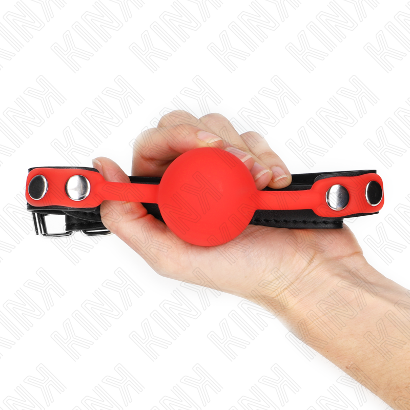 KINK - RED SILICONE BALL 4 CM GAG 60 x 2 CM - NOCTURNA DESIRES