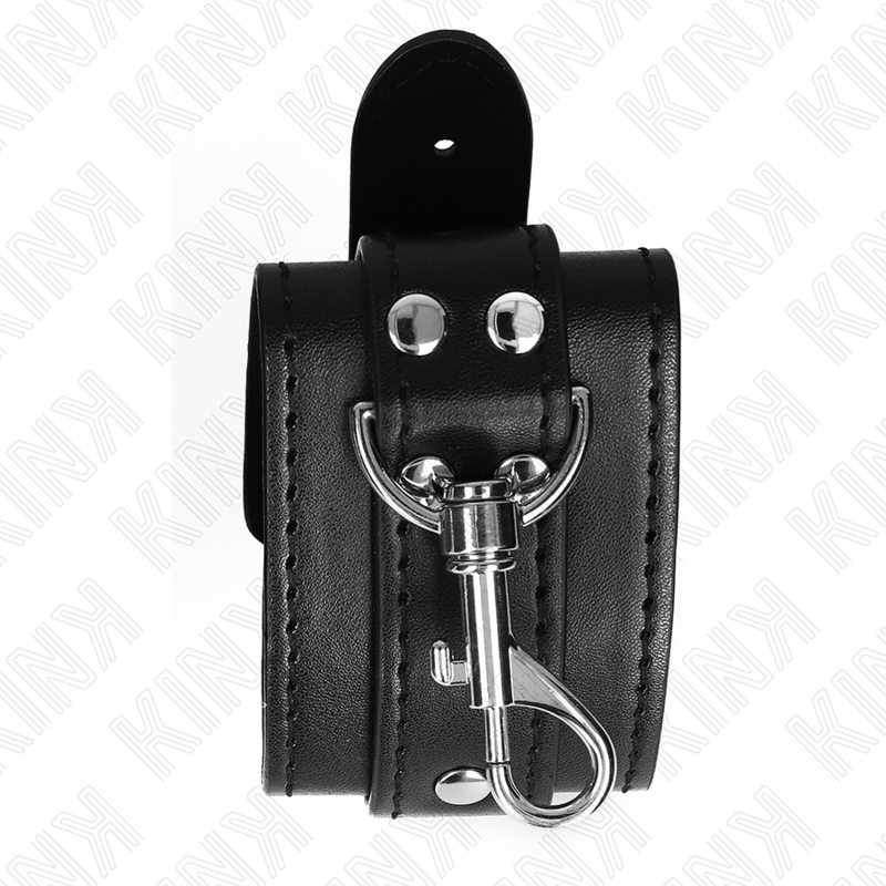 KINK - LOCKABLE DUNGEON WRIST RESTRAINTS BLACK ADJUSTABLE 21-28 CM X 5.5 CM - NOCTURNA DESIRES