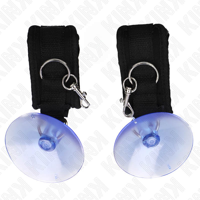 KINK - SUCTION CUP WRIST RESTRAINTS BLACK 29-40 CM X 5 CM - NOCTURNA DESIRES