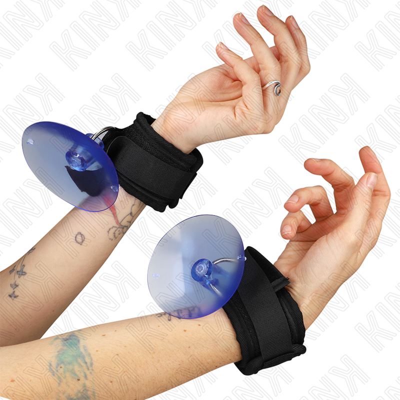 KINK - SUCTION CUP WRIST RESTRAINTS BLACK 29-40 CM X 5 CM - NOCTURNA DESIRES