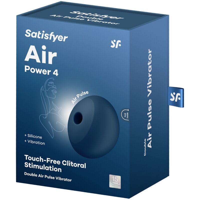 SATISFYER - AIR POWER 4 STIMULATOR & VIBRATOR 12 VIBRATIONS BLUE - NOCTURNA DESIRES