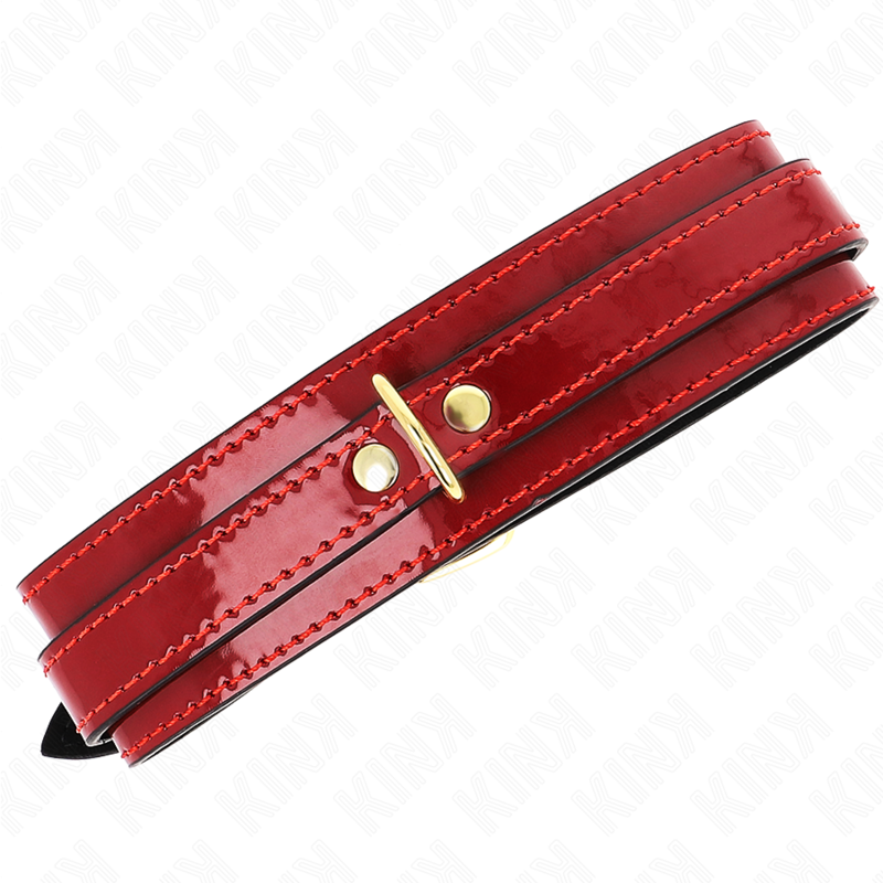 KINK - WINE RED ADJUSTABLE NECKLACE WITH GOLDEN DETAILS 29-42.5 CM X 4 CM - NOCTURNA DESIRES