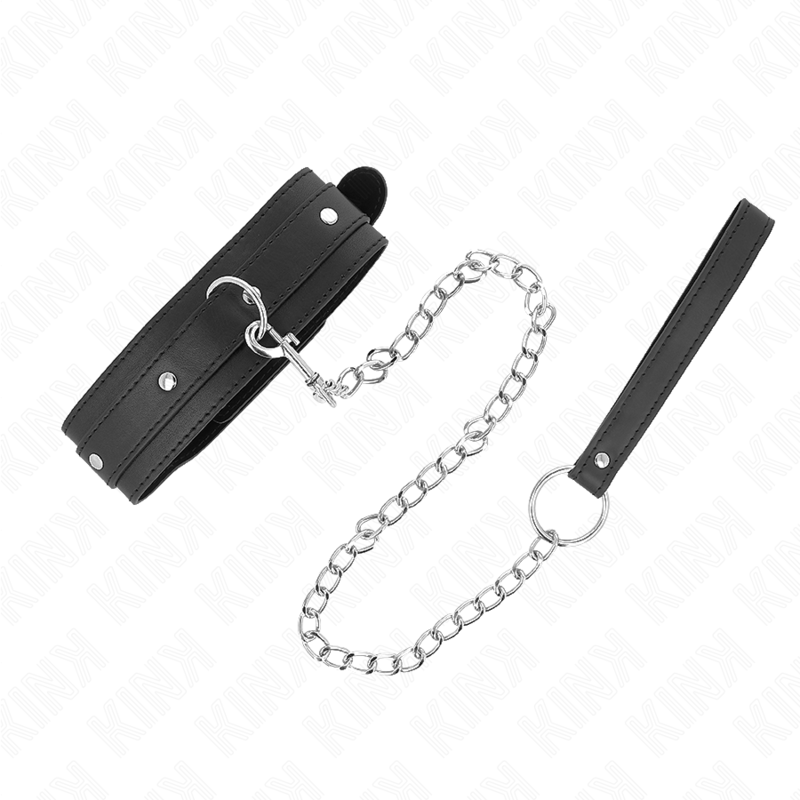 KINK - NECKLACE WITH LEASH 65 CM 1 RING ADJUSTABLE 38-49 CM X 5 CM - NOCTURNA DESIRES