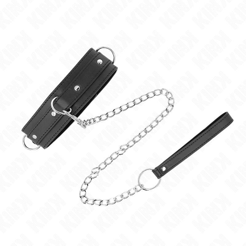 KINK - NECKLACE WITH LEASH 65 CM 3 RING MODEL 1 ADJUSTABLE 38-49 CM X 5 CM - NOCTURNA DESIRES