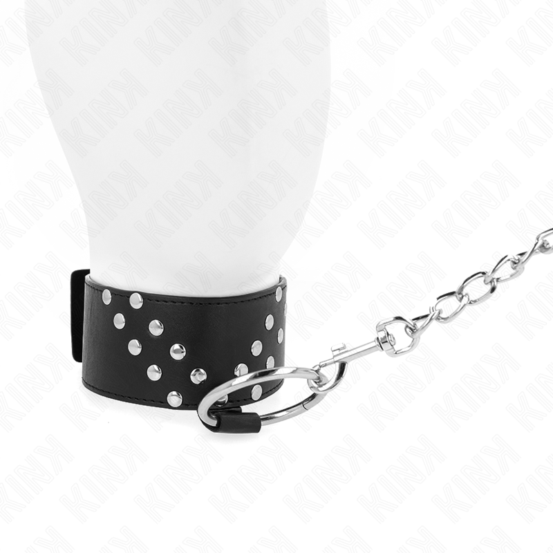 KINK - NECKLACE WITH BELT 65 CM WITH V RIVET ADJUSTABLE 36-43 CM X 5 CM - NOCTURNA DESIRES