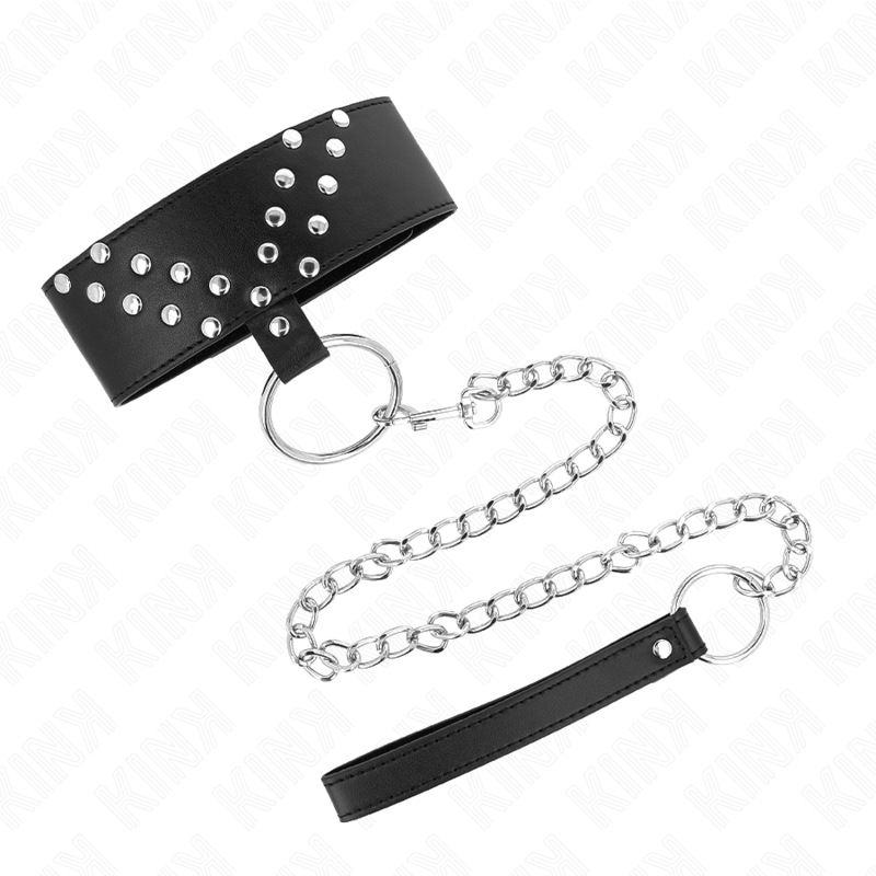 KINK - NECKLACE WITH BELT 65 CM WITH V RIVET ADJUSTABLE 36-43 CM X 5 CM - NOCTURNA DESIRES