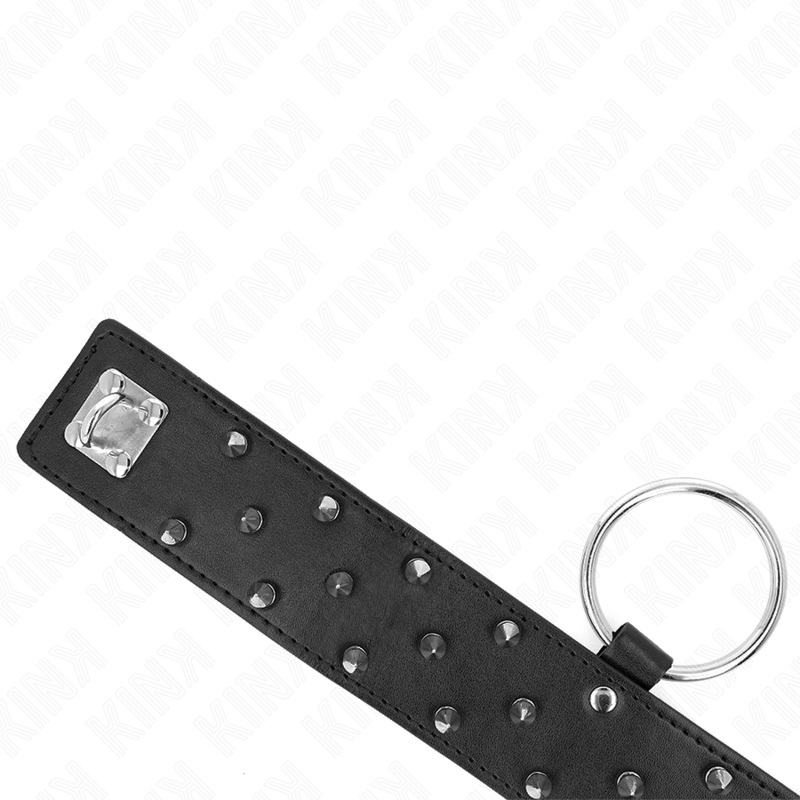 KINK - NECKLACE WITH LEASH 65 CM WITH SILVER STUDS MODEL 5 ADJUSTABLE 36-43 CM X 5 CM - NOCTURNA DESIRES