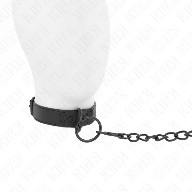 KINK - COLLAR WITH DARK LEASH 65 CM ADJUSTABLE 37-54 CM X 3 CM - NOCTURNA DESIRES