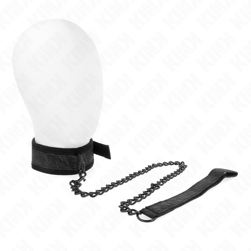 KINK - BASIC MODEL COLLAR WITH LEASH 77 CM MODEL 5 AJUSTABLE 34-54 CM X 5 CM - NOCTURNA DESIRES