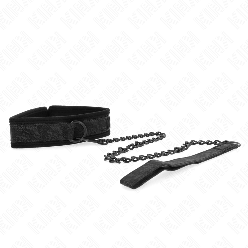 KINK - BASIC MODEL COLLAR WITH LEASH 77 CM MODEL 5 AJUSTABLE 34-54 CM X 5 CM - NOCTURNA DESIRES