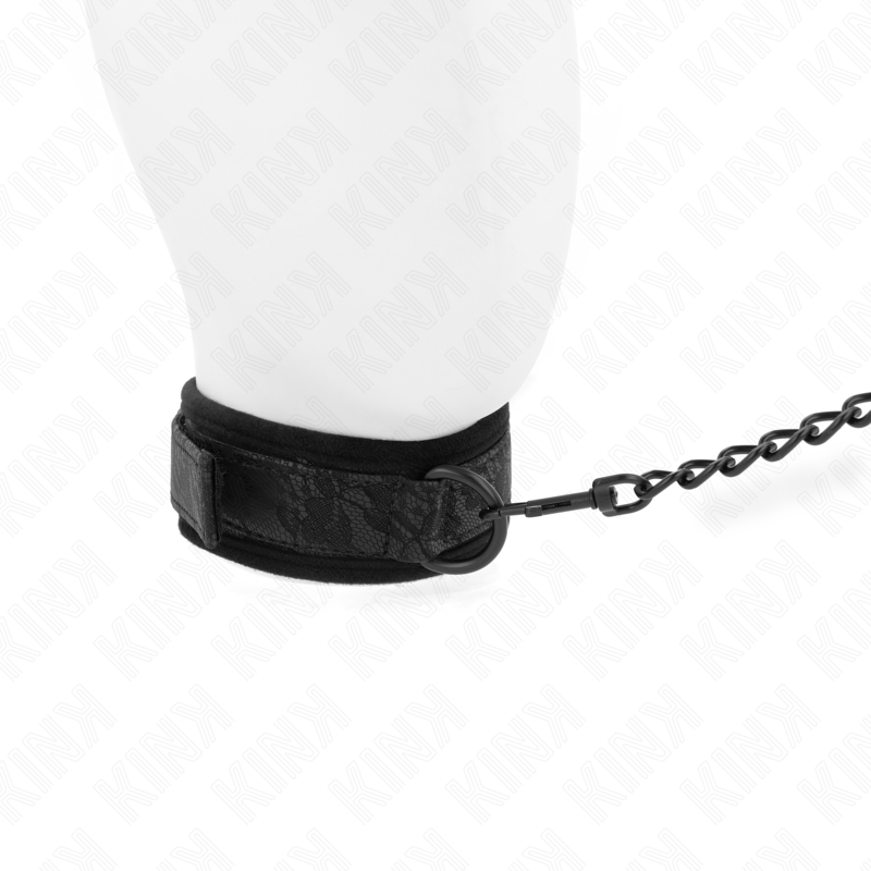 KINK - BASIC MODEL COLLAR WITH LEASH 77 CM MODEL 5 AJUSTABLE 34-54 CM X 5 CM - NOCTURNA DESIRES