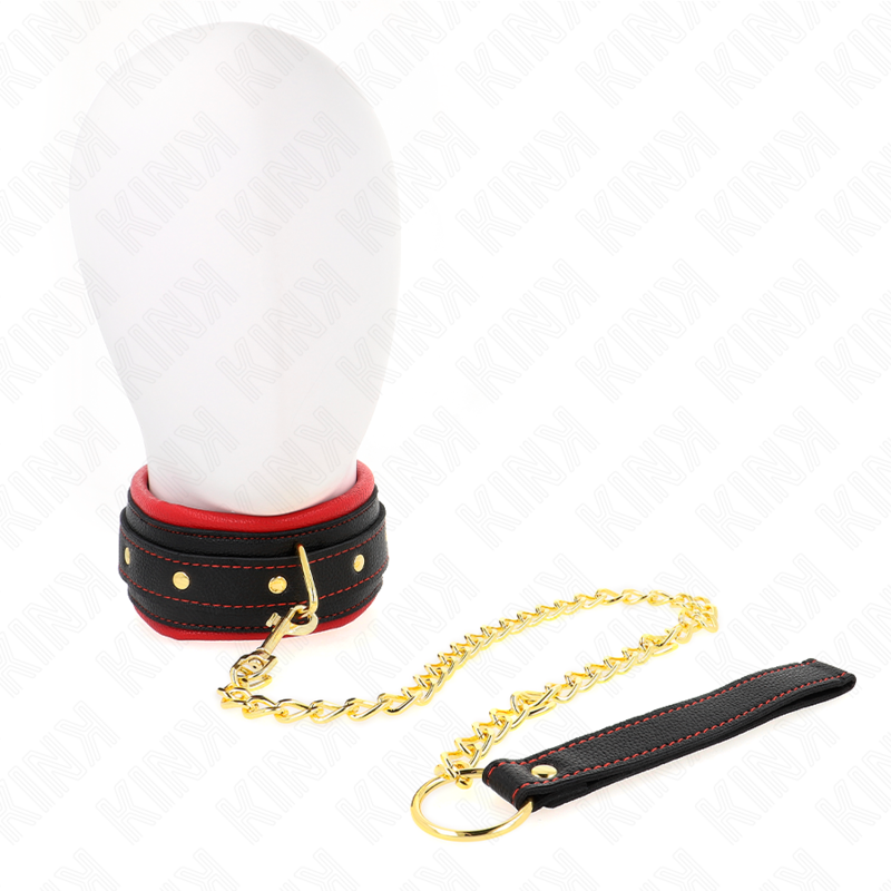 KINK - COLLAR WITH PLAIN FABRIC LEASH ADJUSTABLE 33-48 CM X 5.7 CM - NOCTURNA DESIRES