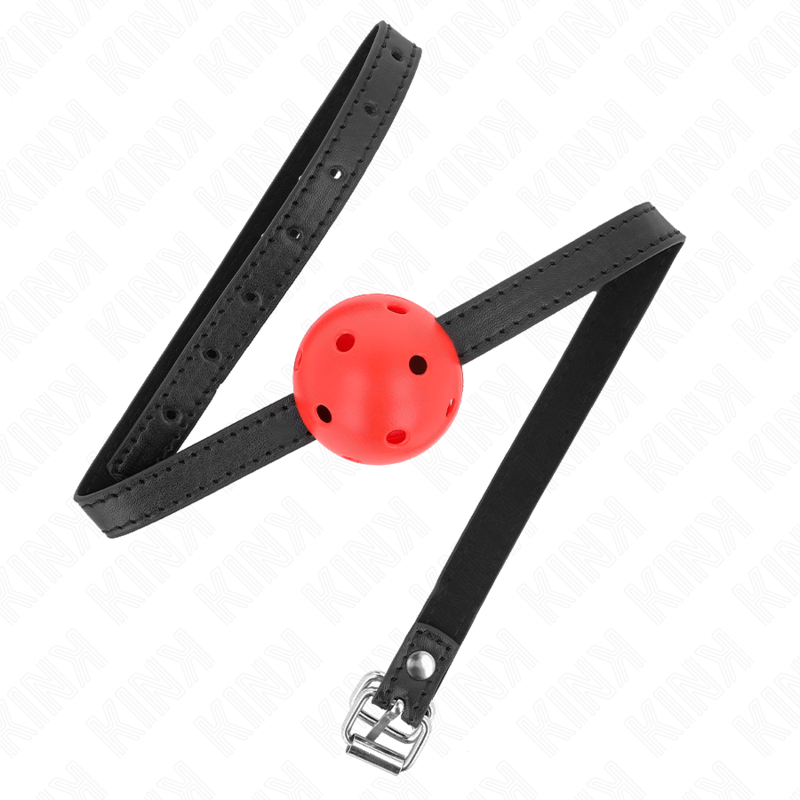 KINK - SIMPLICITY RED BREATHABLE 4.5 CM BALL GAG 62 x 1.5 CM - NOCTURNA DESIRES